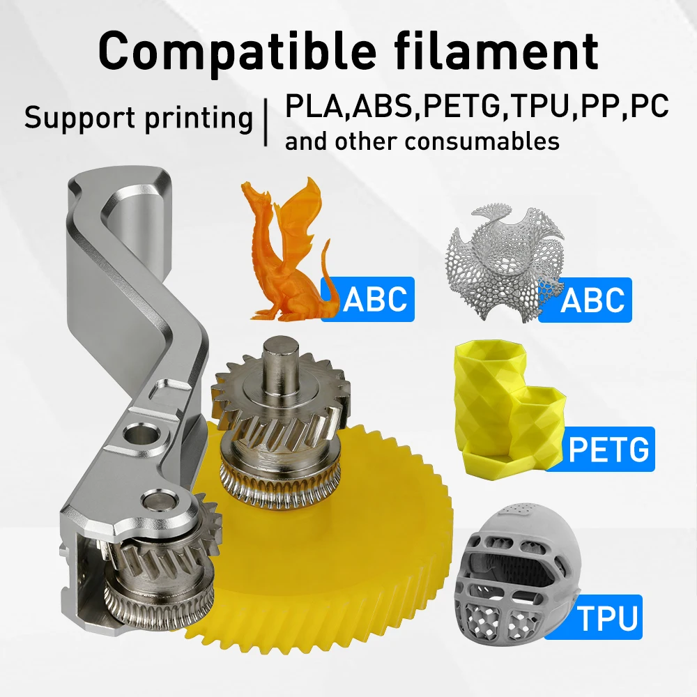 Upgrade-Extruder-Zahnradsatz für Snapmaker U1 SKD11 Gehärteter Stahl Nano-Beschichtete Zähne CNC-Griff POM-Schrägverzahntes Zahnrad für U1 3D-Drucker – Detail 5