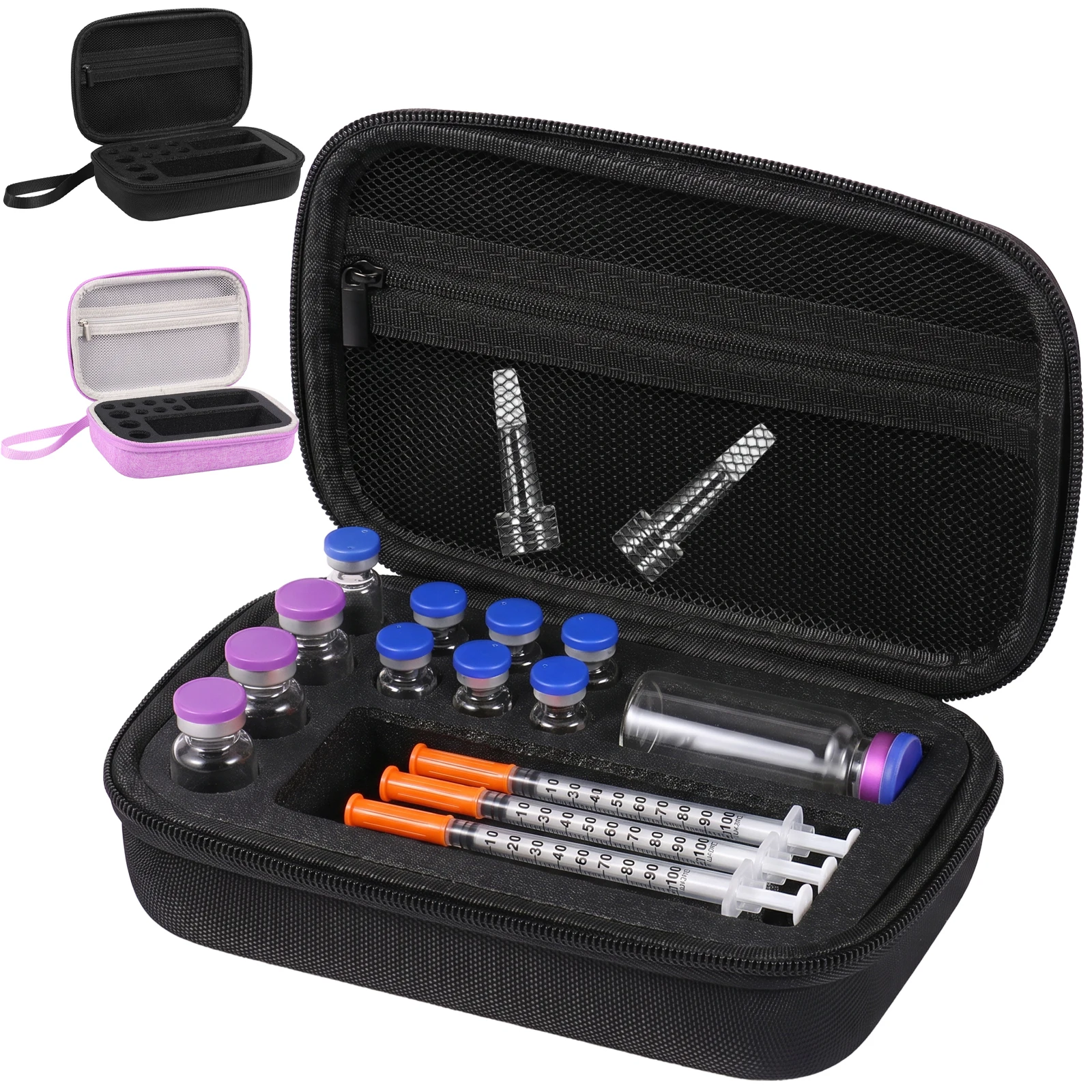 3/10/30ML Insulin Vial Storage Box Portable Travel Peptide Organizer Bag Hard Shell Fridge Freezer Tube Vials Storage Case