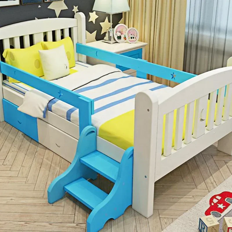 NOVA 21AL004 Cama de criança de design moderno cor personalizada quarto de cama infantil segura e confortável cama de solteiro de madeira para crianças