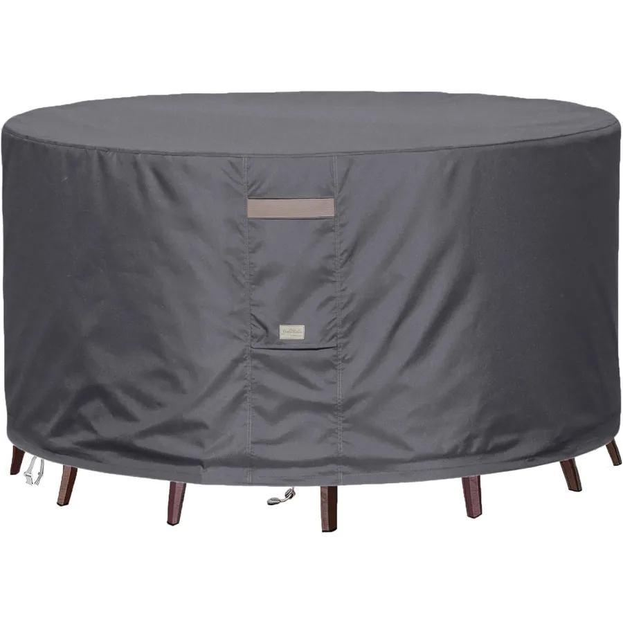 

Heavy Duty Waterproof Patio Furniture CoversFade Resistant Round Outdoor Table and Chair Covers Round 84" Diax28 H Dark Grey