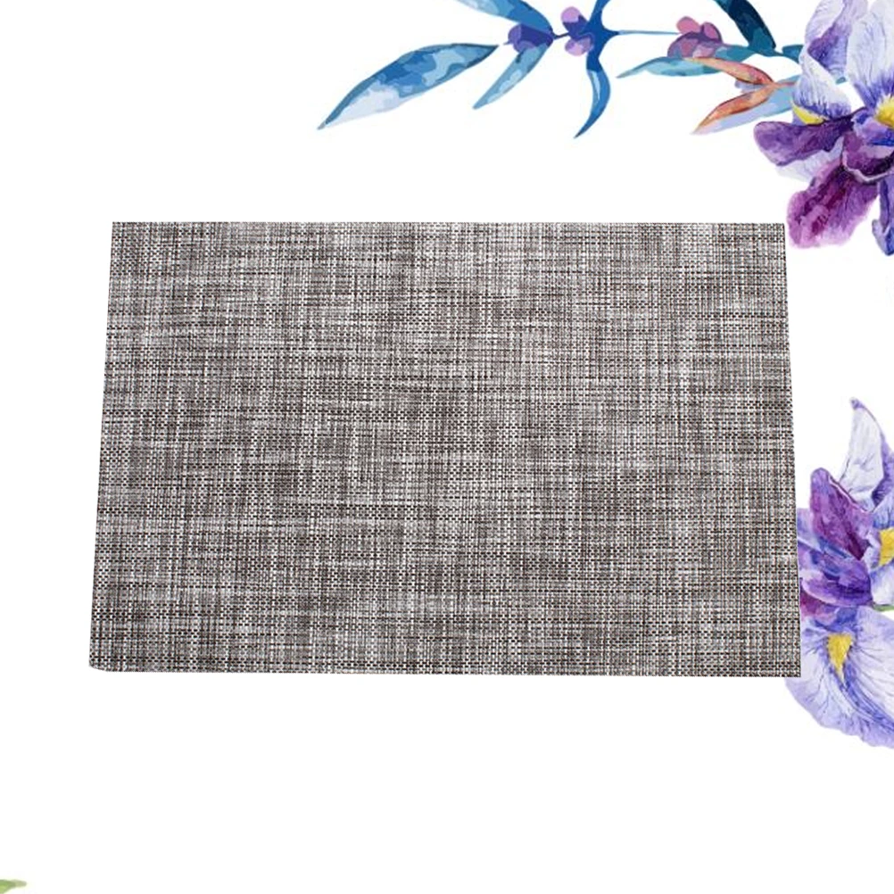 

Pvc Thicken Woven Table Mat Heat Insulation Skid Resistance Placemat For Western Restaurant Grey Melange Easy Clean Warm Tip
