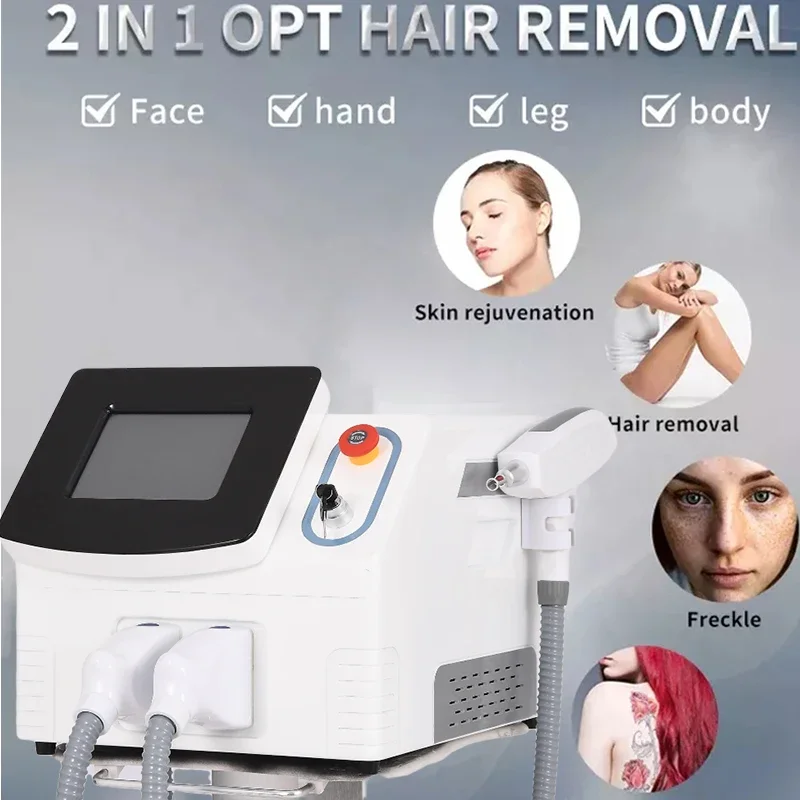 Nd Yag Laser Machine With Laser Beam/2 in 1 Laser Hair Tatoo Removal Machine IPL Portable Multifunction Beauty Machine