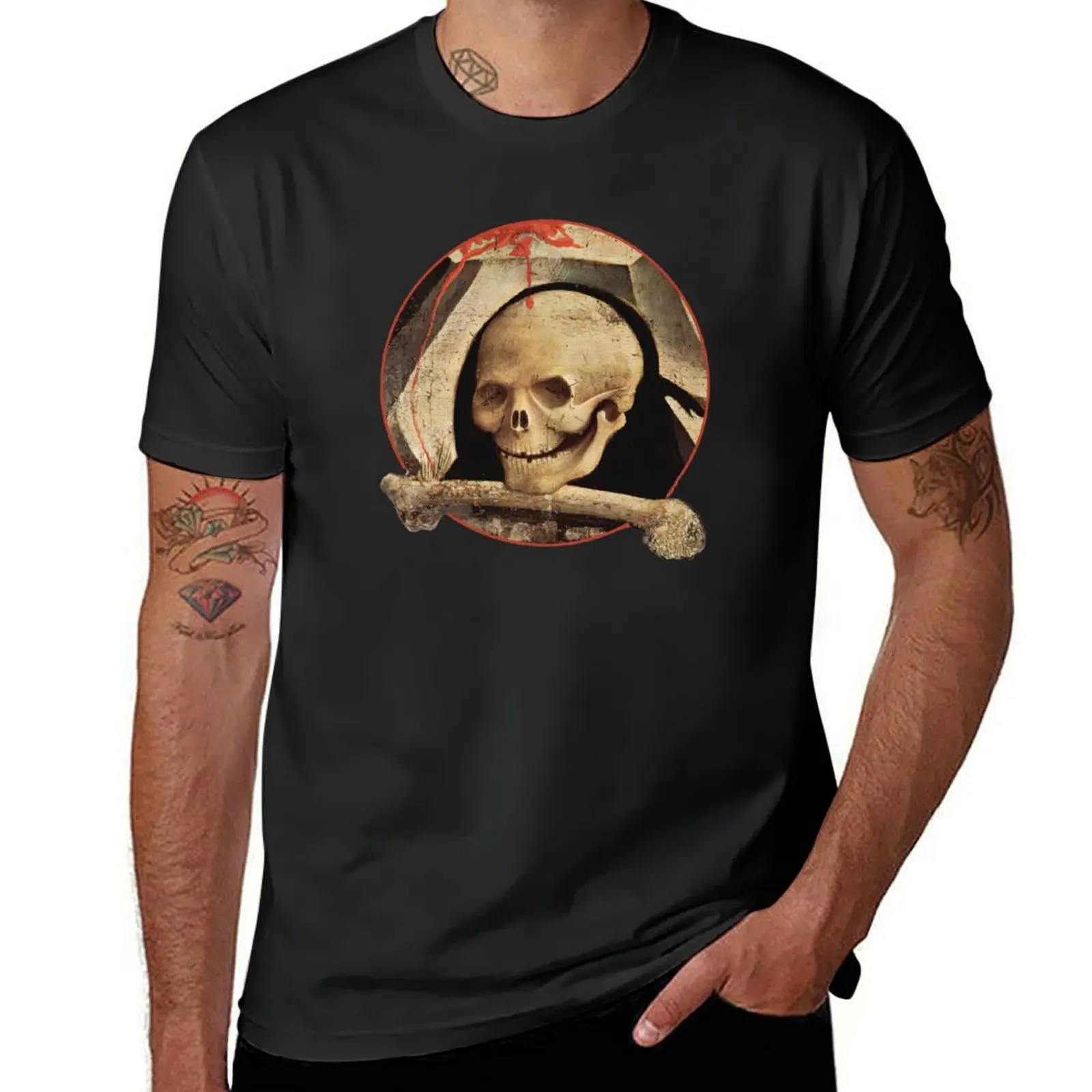 SKULL OF ADAM ON MOUNT CALVARY T-Shirt funnys shirts graphic tees heavyweights Men's clothing