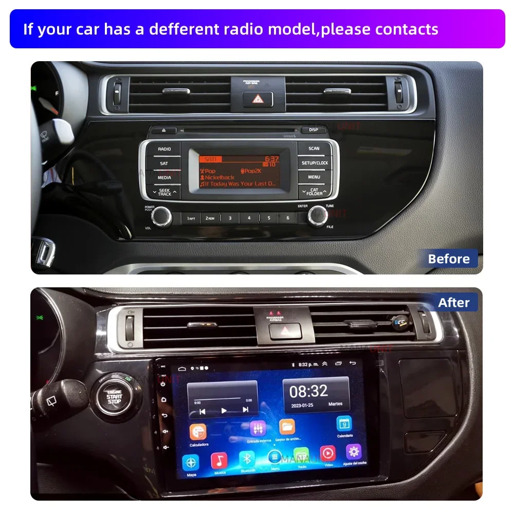 Car Multimedia Player for KIA Rio 2015 2016,Carplay,Android Auto,Radio,Video,Navigation,GPS,DVD Stereo,Head Unit,DSP,AM,BT5,WIFI