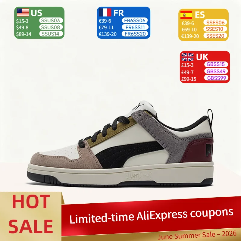 

Puma Rebound LayUp Casual, Versatile, Premium, Comfortable, Soft, Low-Top Sneakers – Unisex Style – Brown and Black 370539-07
