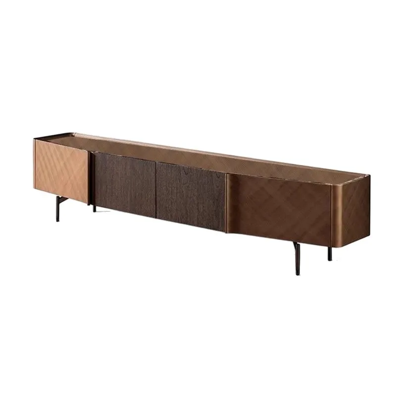 

TV cabinet combination storage solid wood brushed floor living room wall storage cabinet