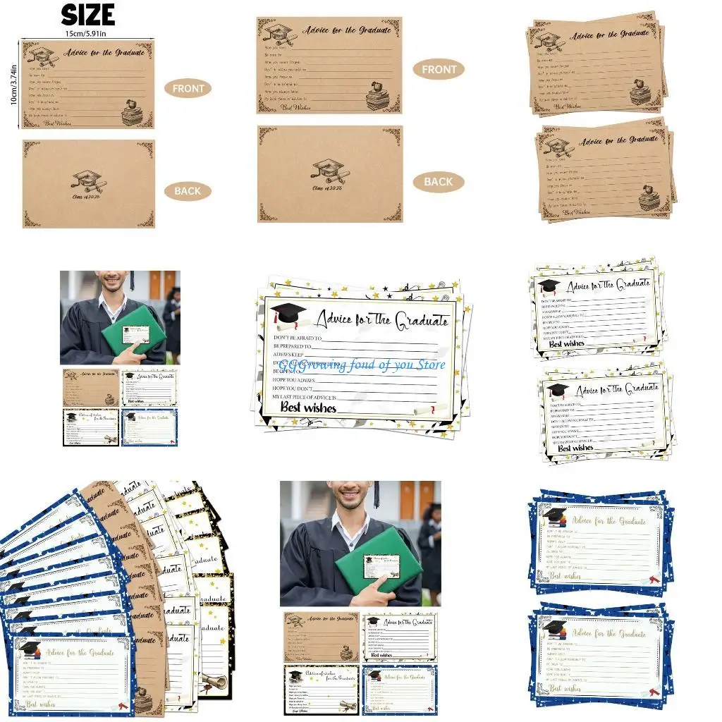 

H9EB Graduation Advice Cards 6x4Inch Card for School Graduation Party Supplies