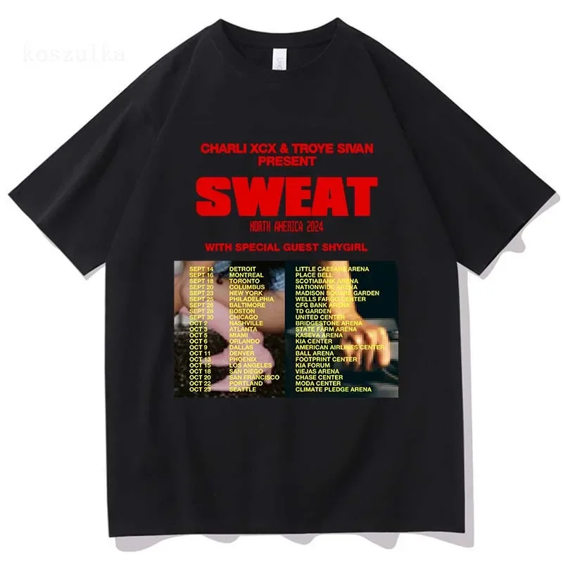 Charli Xcx mit Special Guest Shygirl T Shirts Sweat Tour Männer/frauen Kleidung Sweatshirt Sommer Tops Baumwolle Harajuku T Shirt tops