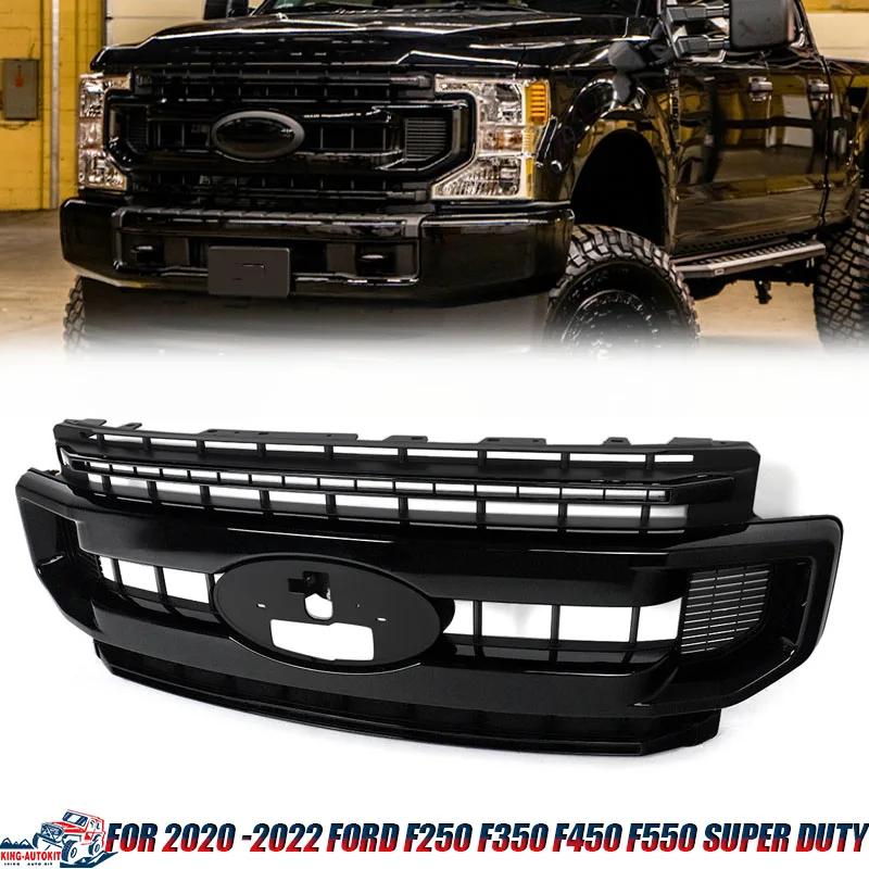 

For 2020 2021 2022 Ford F250 F350 F450 F550 Super Duty Front Grill Assembly XLT Agate Black UM Front Upper Bumper Racing Grille