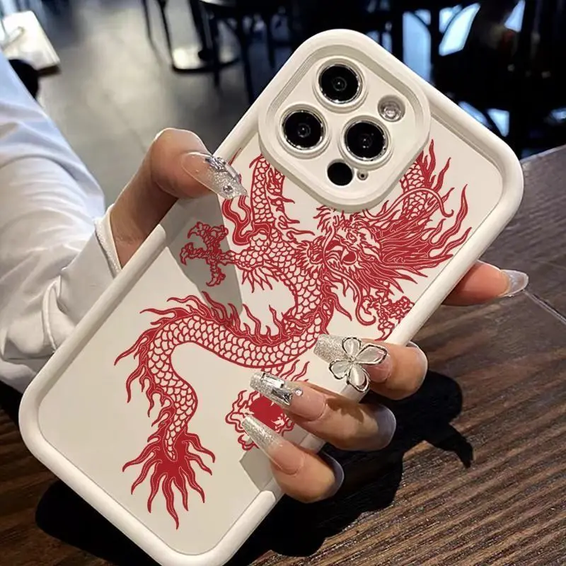 Hot Cool Ancient Oriental Dragon Phone Case For iPhone 15 Pro 14 13 12 11 Pro Max Soft Silicone Back Cover Anti Drop Capa Y2k