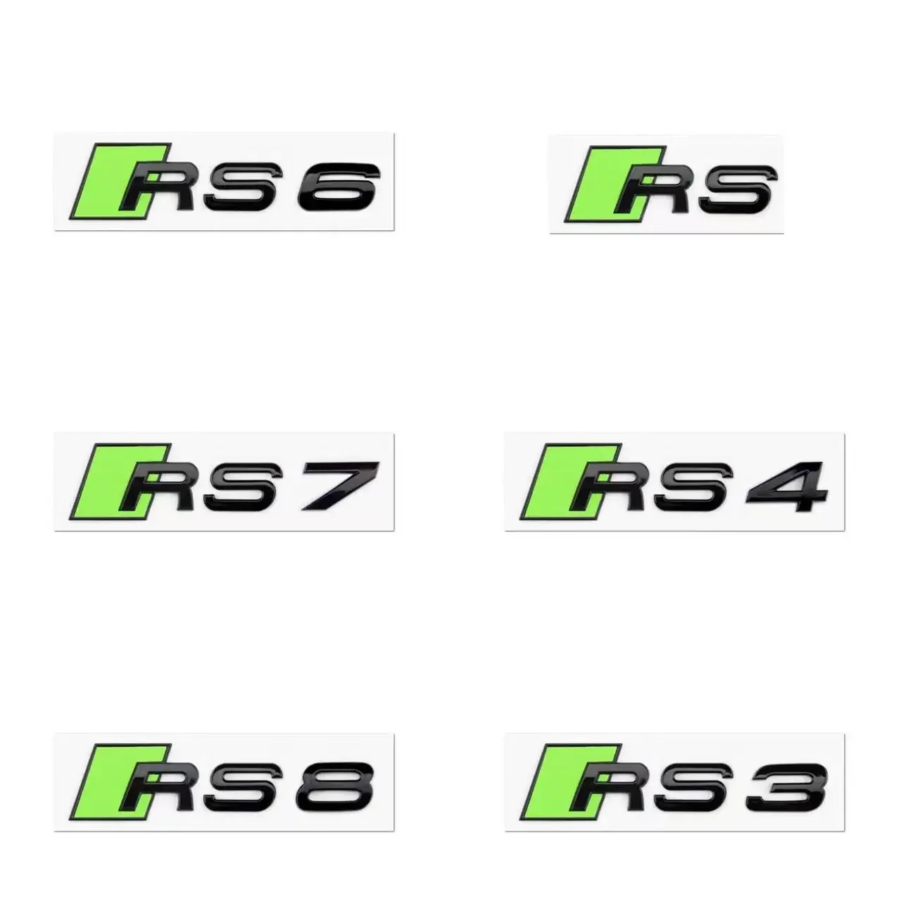سيارة ABS الأخضر شارة جسم السيارة المصد الخلفي الجذع ملصقات لأودي RS 3 RS4 RS8 RS7 RS5 RS6 Sline A3 A4 b6 b8 b7 A6 A8 Q3 Q5 Q7