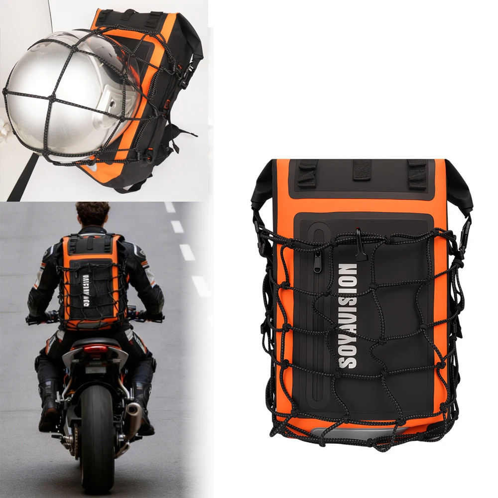 

SOYAVISION Motorcycle Backpack Men Women Waterproof Bag Full Face Helmet Backpack Rider Bag Reflective Motorcycle Helmet Bags