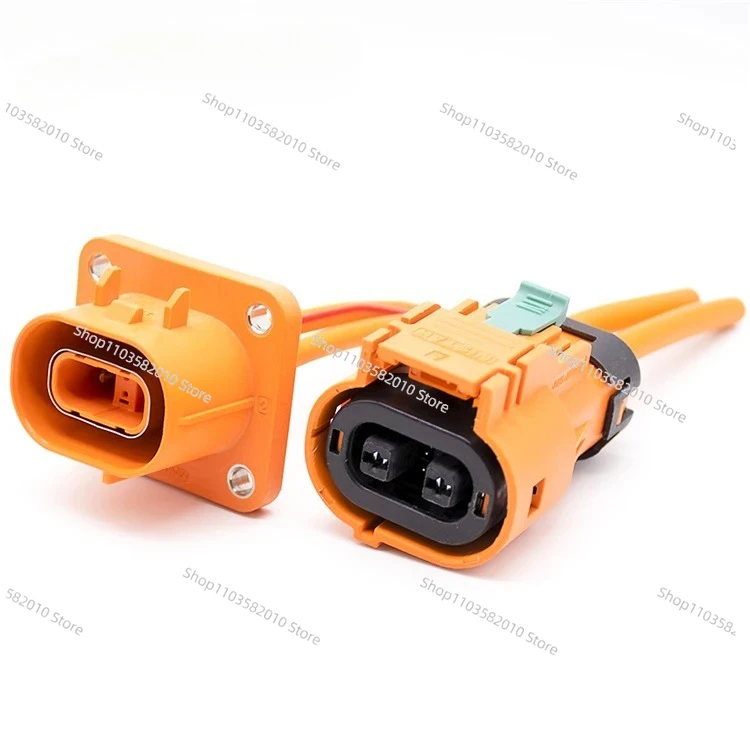 Connector 2-pin high voltage HVIL 50A socket plug for 10mm cable