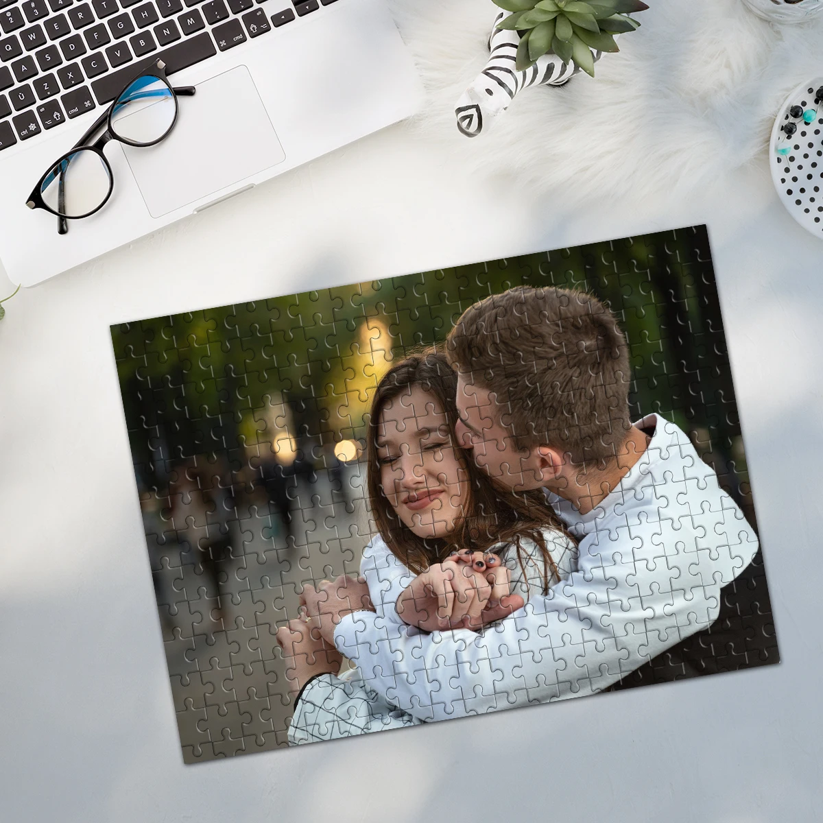 35/300/500/1000pcs Personalized Custom Photo Mosaic Puzzle Couple Customize Jigsaw Puzzle For Couples Family Love Gift