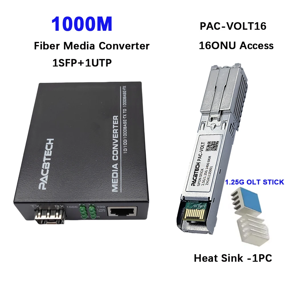 Mini OLT Micro Gpon Olt Stick منفذ واحد 2 في 1 منفذ Ftth Fttx 4G 5G Sc Upc Sfp Rj45 ألياف صغيرة مدمجة معدنية OLT