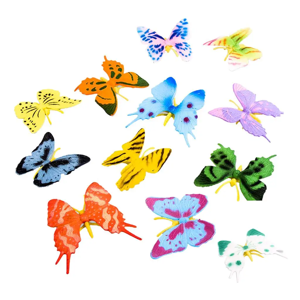 3-6pack 12 Realistic Plastic Butterfly Character Action Figures Model