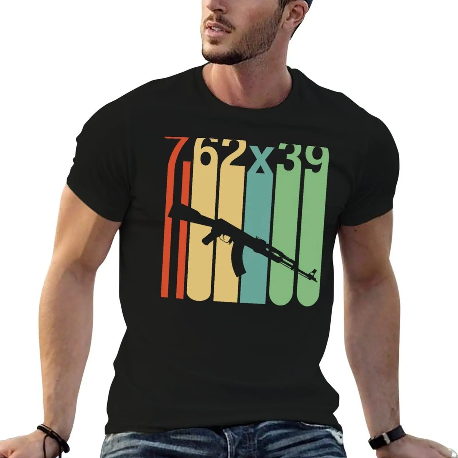 

Retro Vintage AK-47 Rifle 2nd Amendment Gun Gift Gun Rights 7.62x39 T-Shirt essential t shirt man t shirts cotton T-Shirt