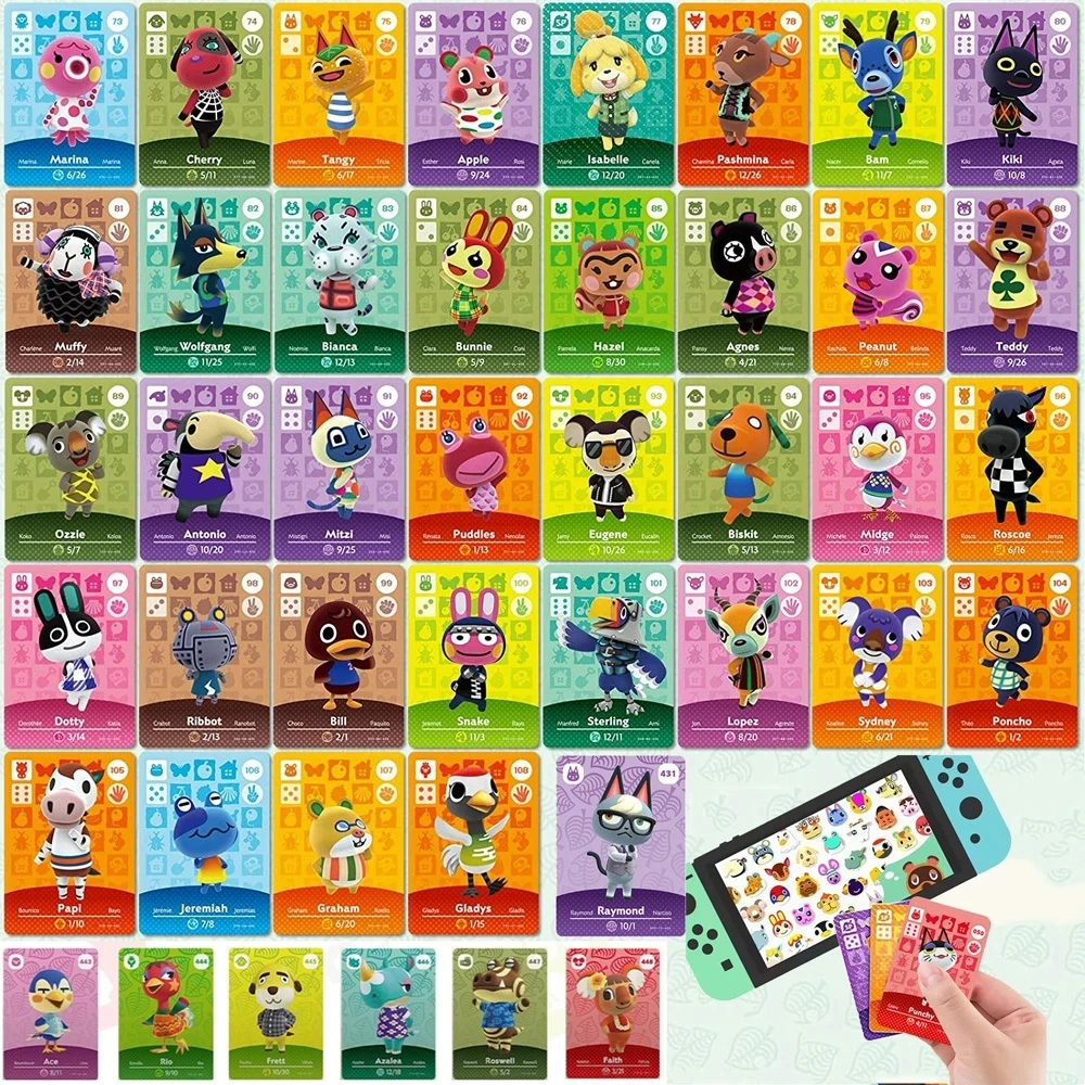 038 to 074 Animal Crossing: New Horizons game Cards Game High Quality NFC Cards Animal Cards Tags for NS Switch Wii U Set