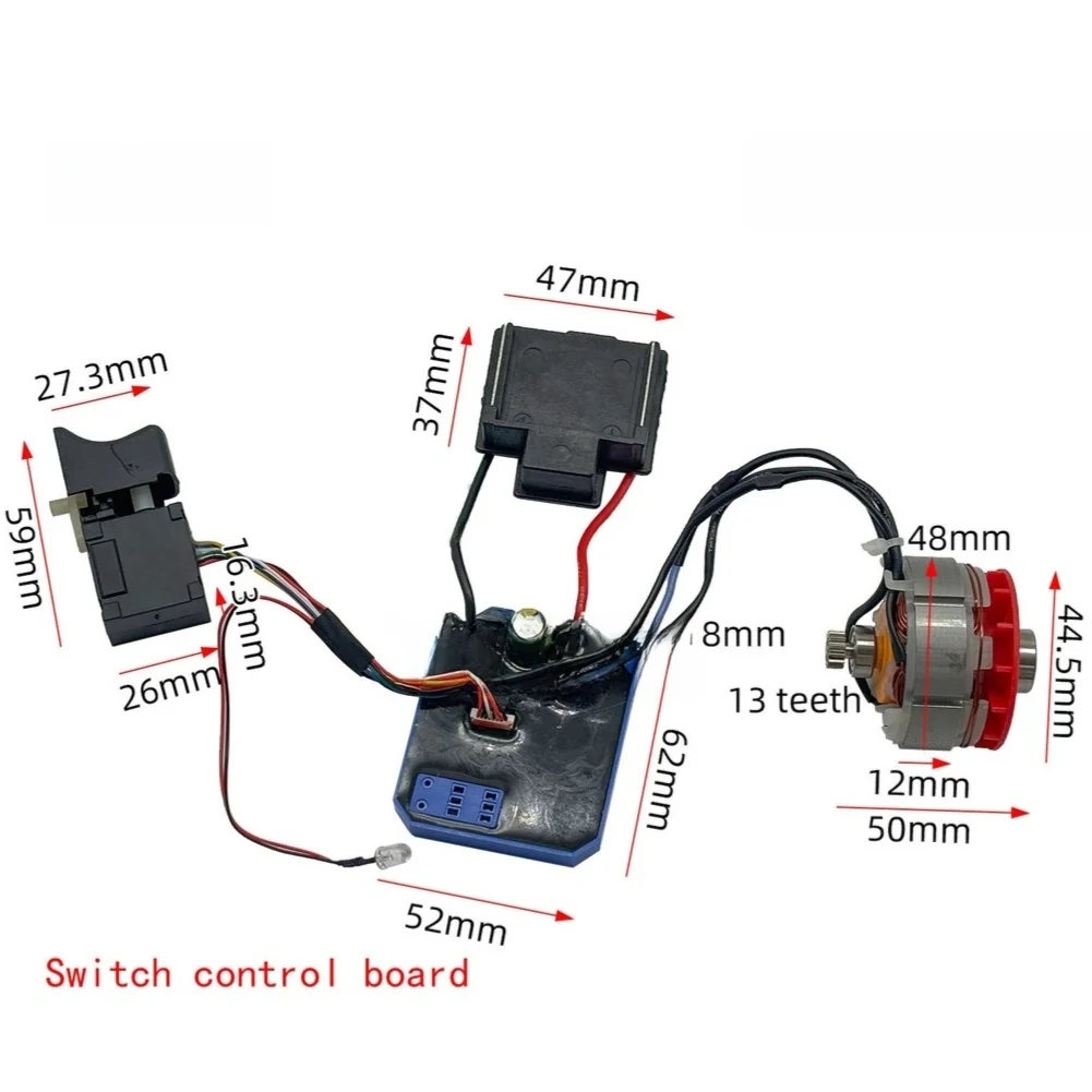 Electric Dril Brushless Motor Assembly 21V 13Teeth Switch Drive Control Board Power Tool For 4812 Switch Control Board
