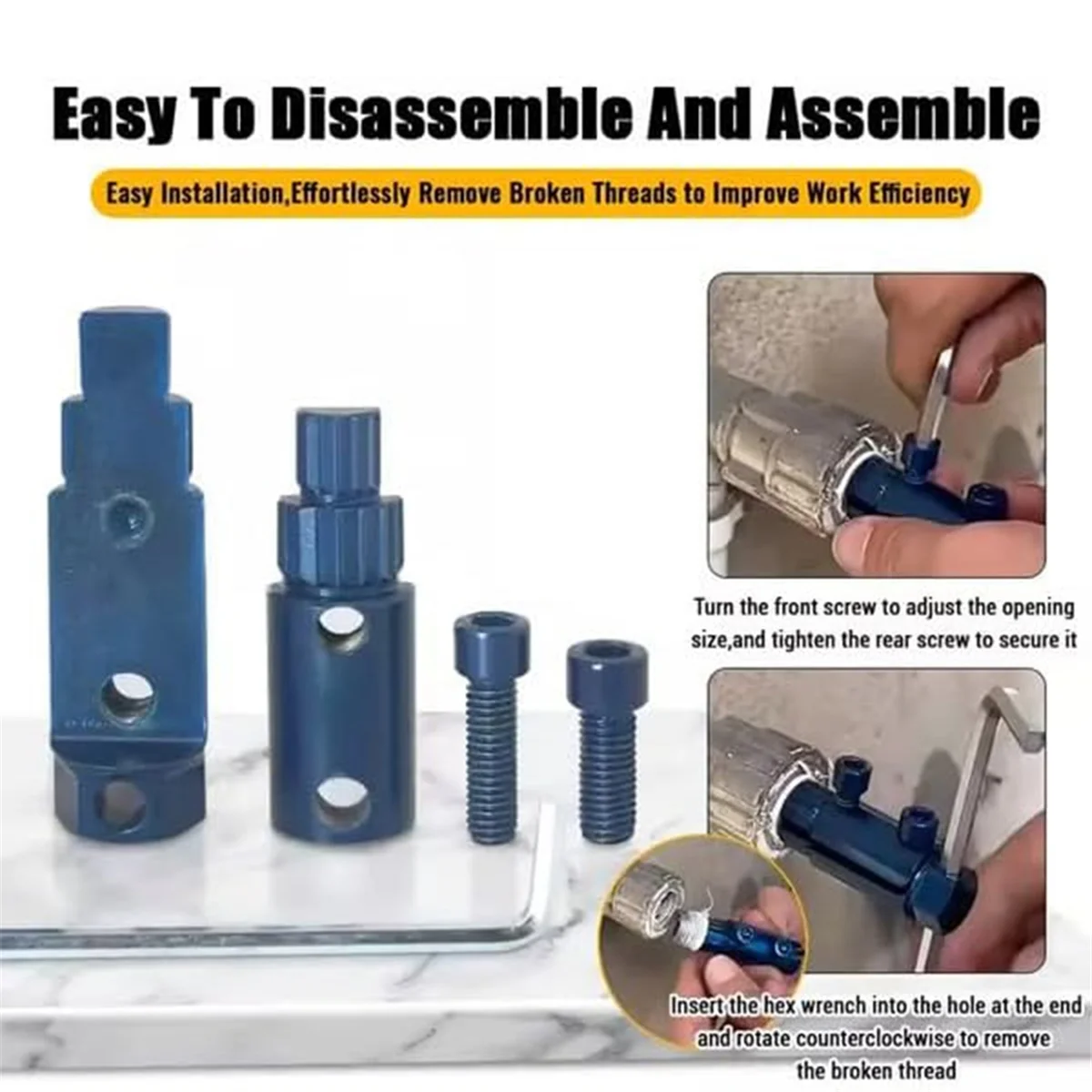 

AA98 Broken Pipe Thread Extractor, Broken Valve Thread Extractor, Stripped Screw Extractor, Faucet Valves Screws Extractor