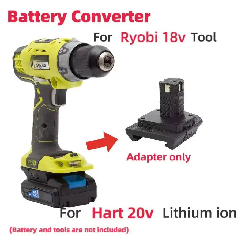 Adapter/konwerter akumulatora dla HART 20V na RYOBI 18V ONE + akumulatorowa wiertarka elektryczna kompatybilna z narzędziem (tylko konwerter adaptera)