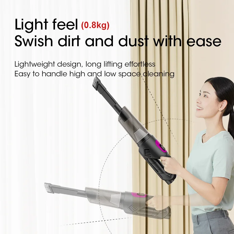 مكنسة كهربائية لاسلكية محمولة للتنظيف والتطهير، مكنسة كهربائية منزلية متعددة الوظائف