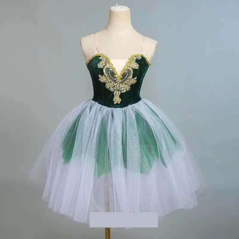 Tutu de balé profissional infantil, vestido longo para meninas, bailarina infantil, roupas de performance, competição profissional, novo