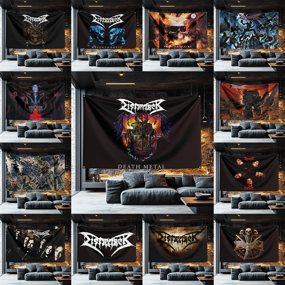 dismember Tribute Band Flag  Polyester Decorative Banner For Garage Wall Decor Rocker Gift