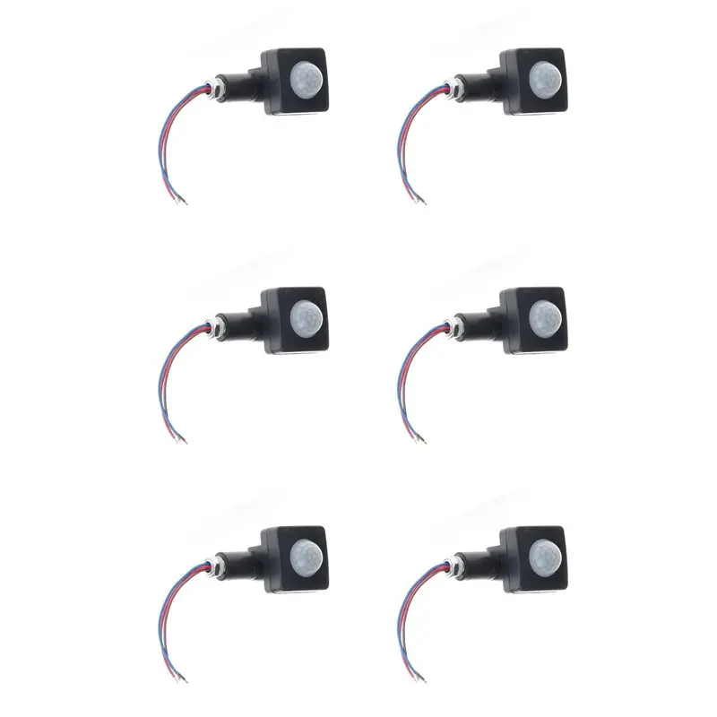 

【FAVORITE!】6X AC85-665V IP65 Motion Sensor Adjustable PIR Switch Ultrathin LED Light PIR Outdoor Motion Sensor Detector,10Mm Bla