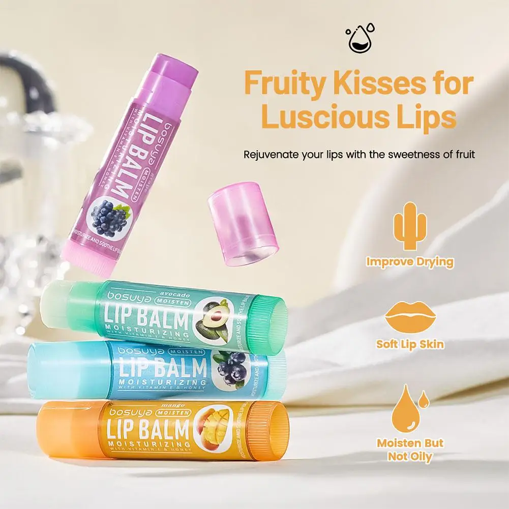6/12/18PCS Fruity Lip Balm Set Hydrating Nourishing Prevents Chapped Lips Reduce Lip Lines Plump Lips