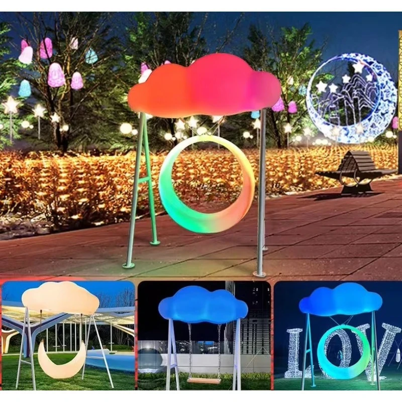 Interactive Moon Swing and Christmas Day Decoration Campground Play Equipment