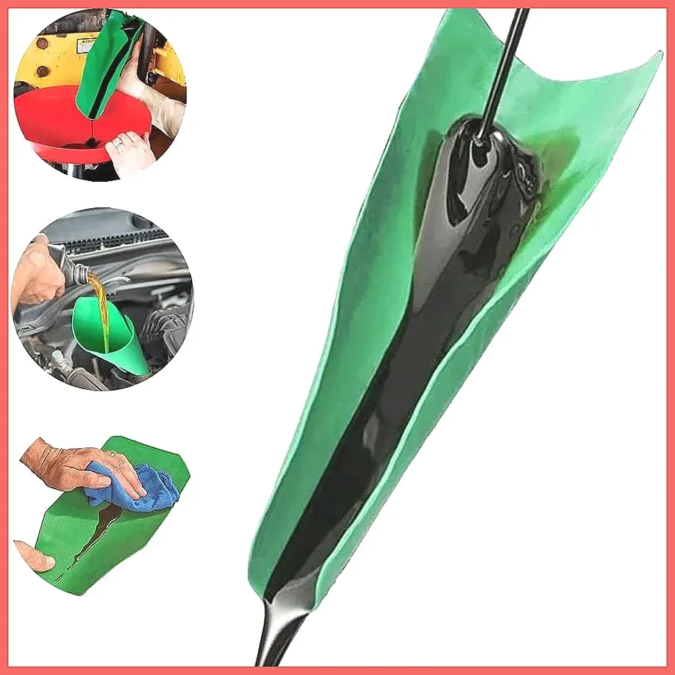 Flexible Any Shape Funnel Oil Guide Plate, Foldable Multifunctional Drainage Tool for Leak-Proof Oil Change, Universal Car Mo