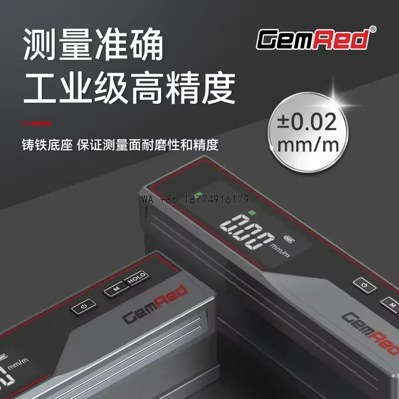 wmwmnu Crystal strip level industrial fitter level inclinometer tool high precision 0.02 angle meter ML100