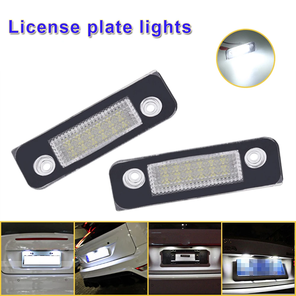 LED white license plate light For Ford Mondeo Mk2 waterproof ultra bright 6500K car number license plate light For Fusion Fiesta