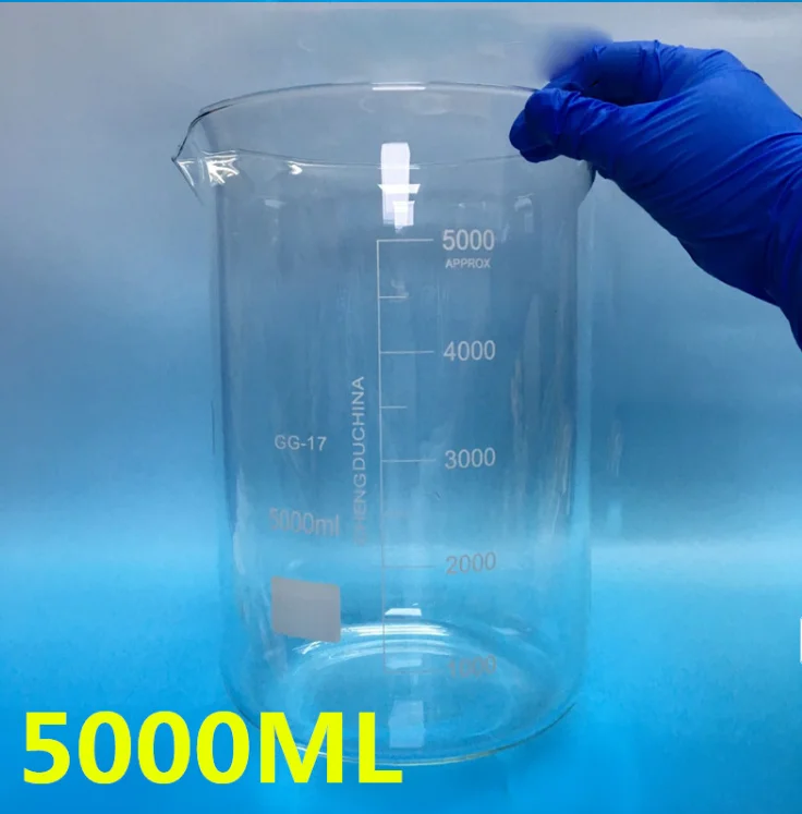 1 piece glass beaker 5000ml low beaker/measuring cup 5L high temperature resistant thickened type
