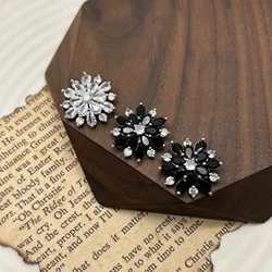5pc/lot Zircon Snowflake Design Shank Buttons Of Clothing High Quality Luxury Metal Fashion Decor Button For Sewing DIY