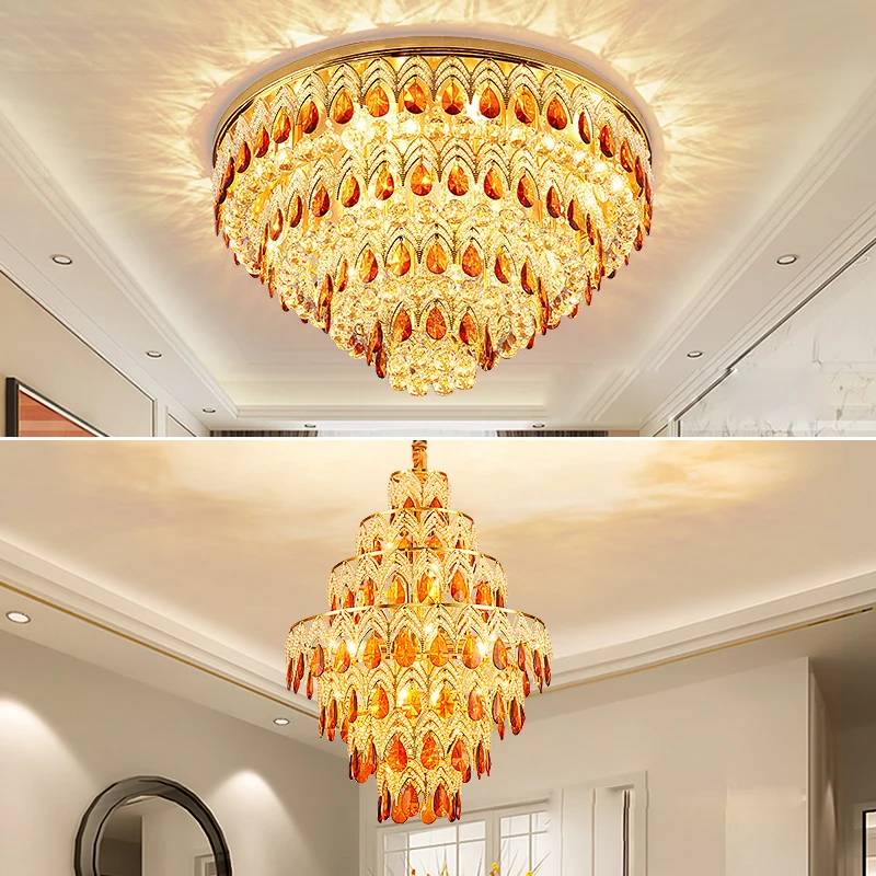 2024 New Trend Silver Gold Peacock Lamparas De Techo Dimmable LED Ceiling Chandelier Ceiling Lamp For Living Room Bedroom