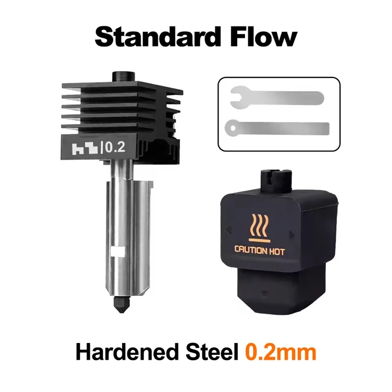 Hoogwaardige standaard flow hotend voor Bambu Lab H2D 0.2/0.4/0.6/0.8mm gehard stalen nozzle vervangende hotend voor Bambu H2D A1 Mini