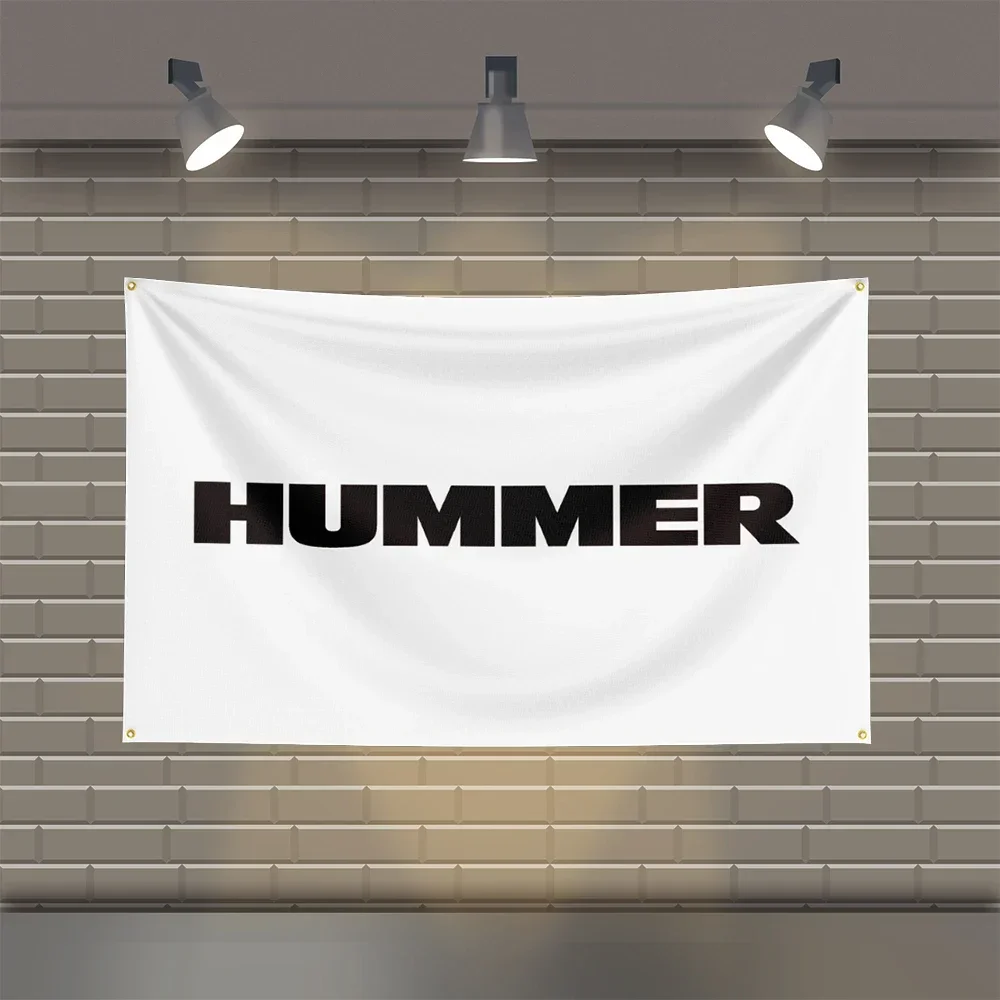 3x5 Ft H-Hummers Racing  Flag Polyester Printed Cars Flags for Room Garage Decor