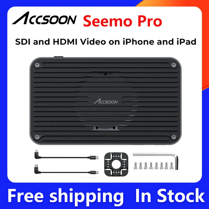 Accsoon Seemo Pro SDI In & Loop out HDMI In USB-C to iOS 1080PHD Video Adpter iPhone iPad Charging Realtime Monitoring Recording