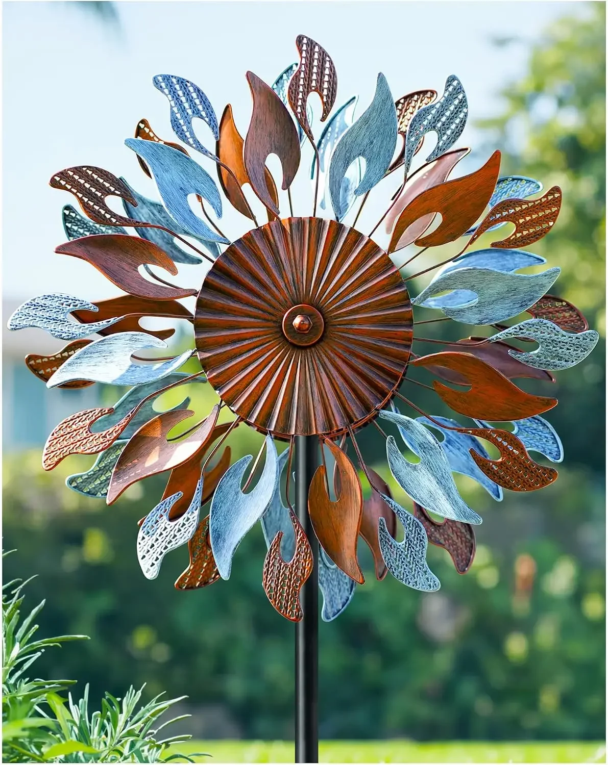 Wind Spinners Yard Garden - Large Wind Sculptures & Spinners with Stake, Kinetic Metal Windmill Spinner Decor for Garden Lover