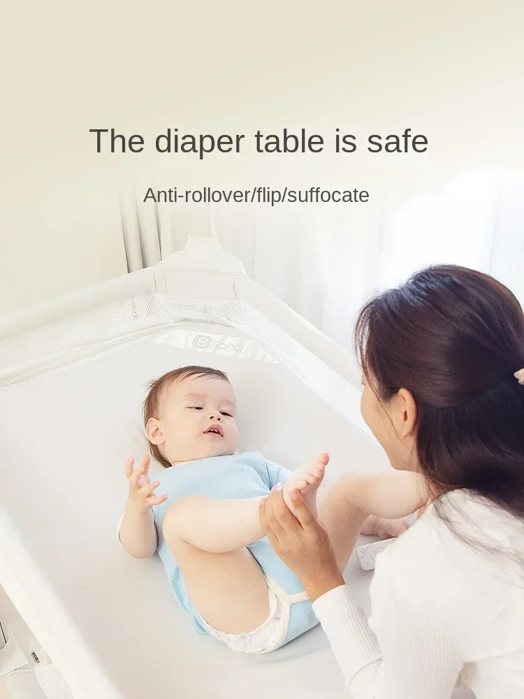 High-End Smart Baby Crib Splicing Newborn Electric Adjustable Mobile Multi-Functional Care Diaper-Changing Table