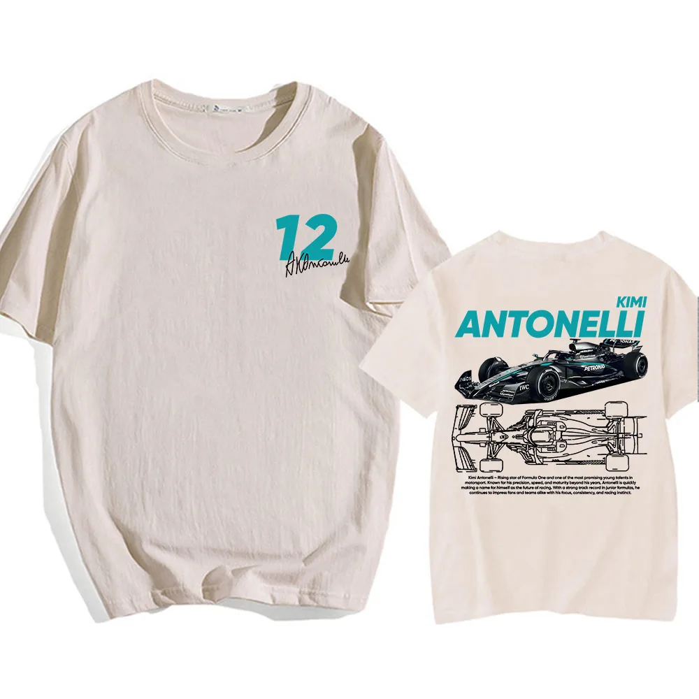 Racing Driver Kimi No.12 Antonelli Tshirts Unisex Streetwear Cotton O-neck Men/Women T-shirt Fashion Design Graphic Merch Teese - view 4