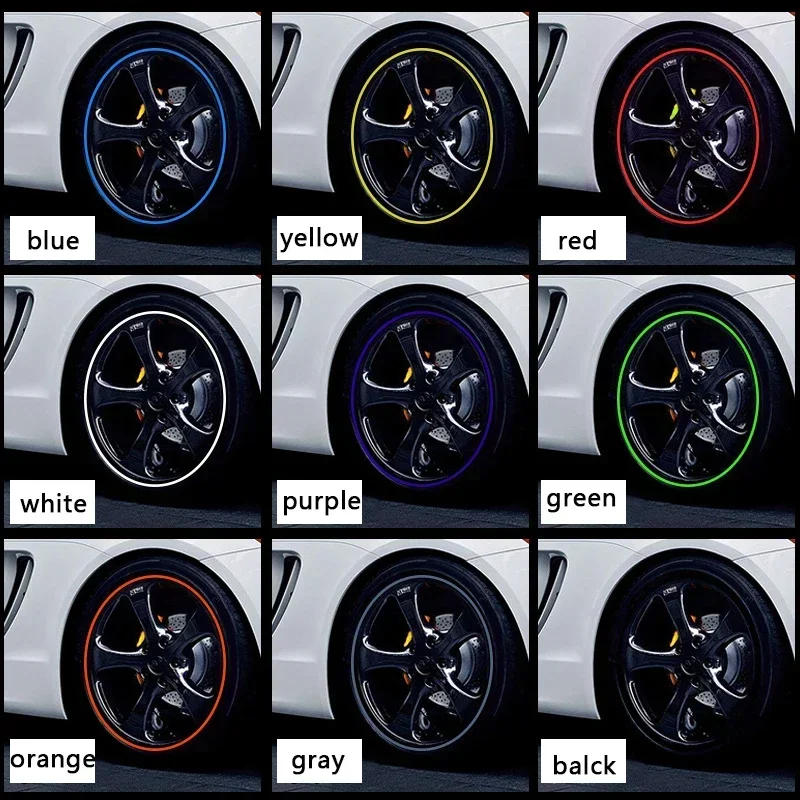 8M Car Rim Protect Strip Wheel Edge Protector Bright Matte Car Wheel Sticker Wheel Rim Decorative Strip Car Styling