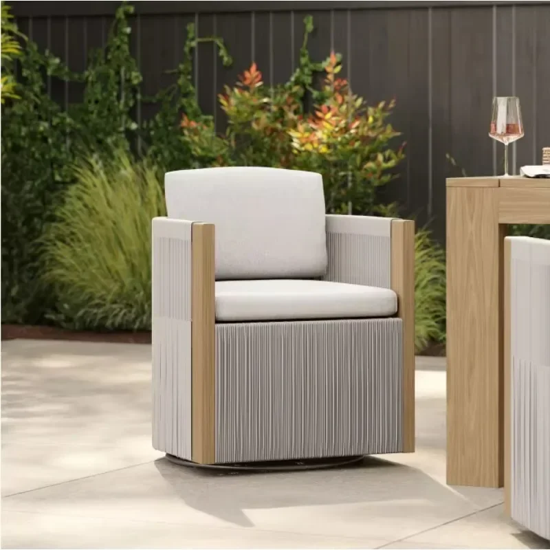 Teak garden furniture leisure, outdoor solid wood rotating leisure sofa chair