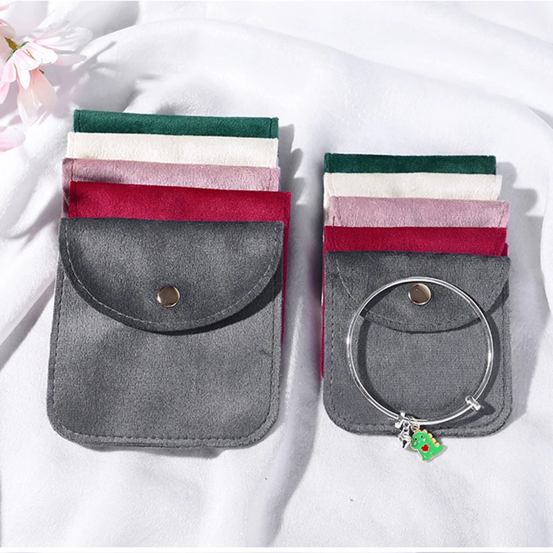 5 Pcs Custom Logo Velvet Jewelry Package Pouch Earrling Necklace Bracelet Storage Bags For Small Business Small Bags