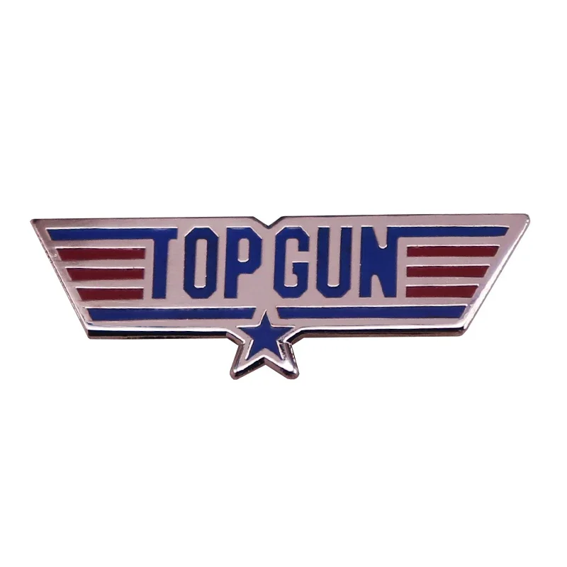 Action Movie Top-Gun Poster Inspiration Brooch Fighter-Weapons School Logo Badge