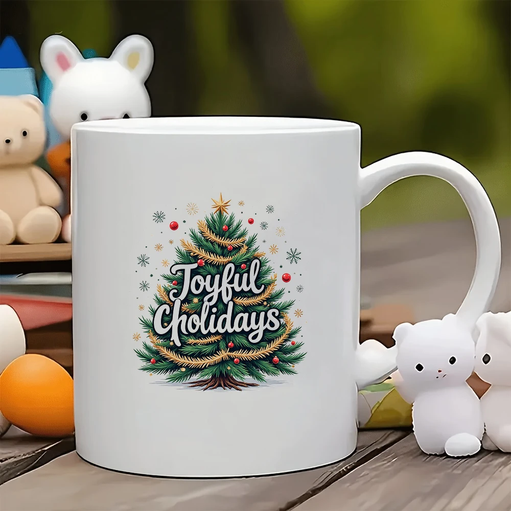 

11oz Cup + Christmas Tree Design Water Cup Christmas Gift Kids Water Cup Family Office Coffee Cup Set