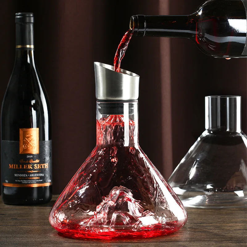 Deluxe Waterfall Iceberg Red Wine Ware Household Set European Crystal Glass Wine Bottle