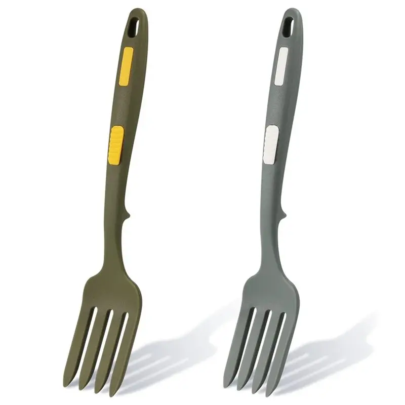 ABZF 2026 2Pcs Silicone Flexible Forks, Silicone Cooking Fork Heat , Multifunctional Nonstick Blending Fork for Cooking
